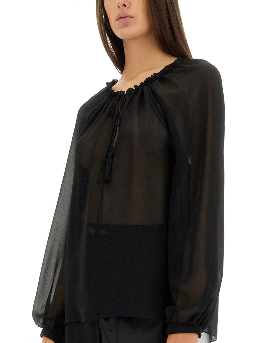 TOM FORD Silk Button-Down Shirt - Size 38 IT