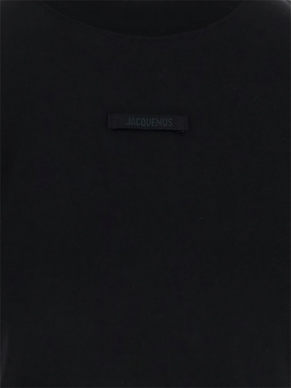 JACQUEMUS Crewneck T-Shirt with Gros Grain Logo Detail