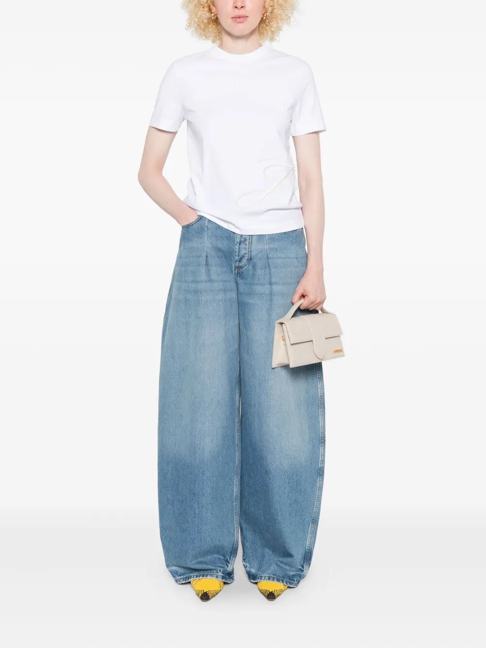 JACQUEMUS Embroidered Logo Short Sleeve T-Shirt