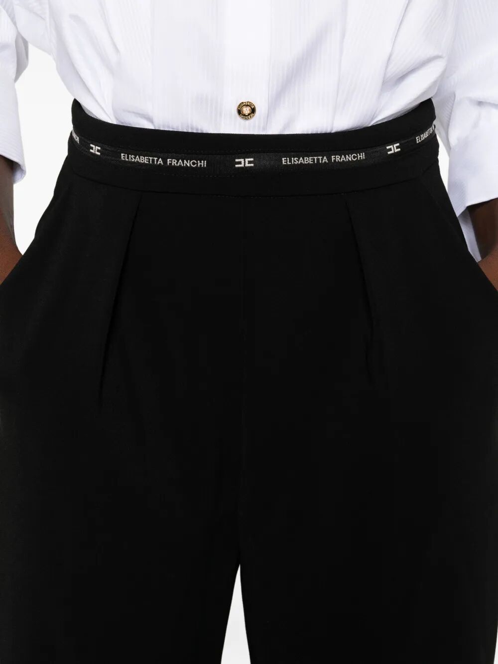 ELISABETTA FRANCHI Lightweight Creased Pleated and Poplin Jumpsuit