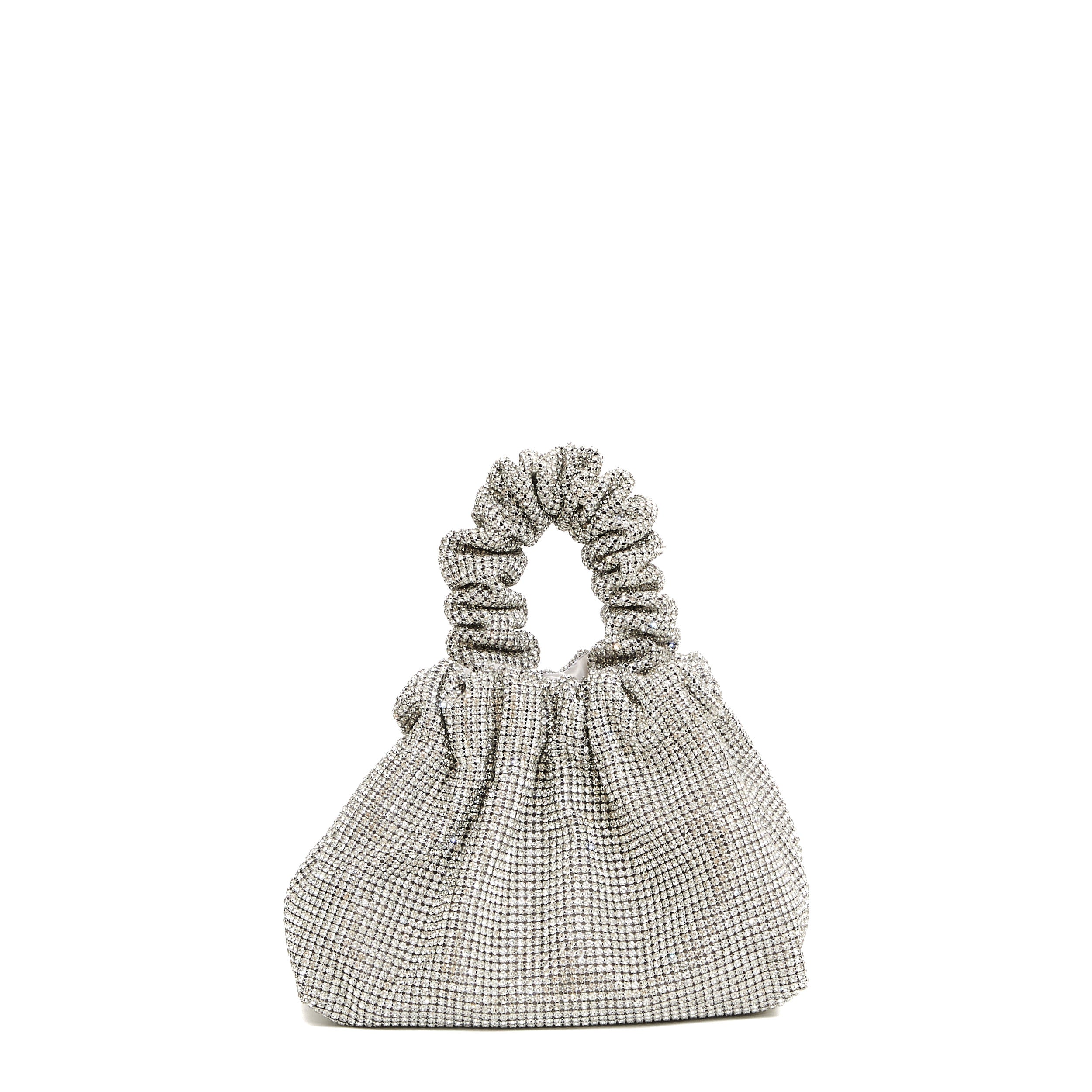 TWENTYFOURHAITCH Mini Chic Gathered Handbag with Sparkling Embellishments