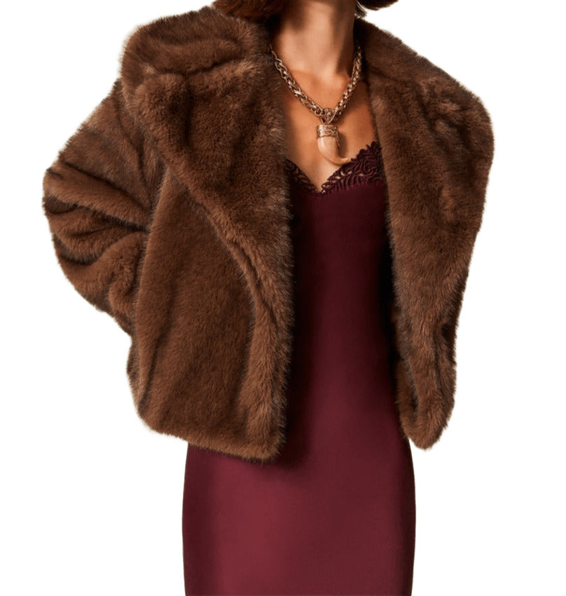 TWINSET ACTITUDE Relaxed Fit Soft Beaver Jacket