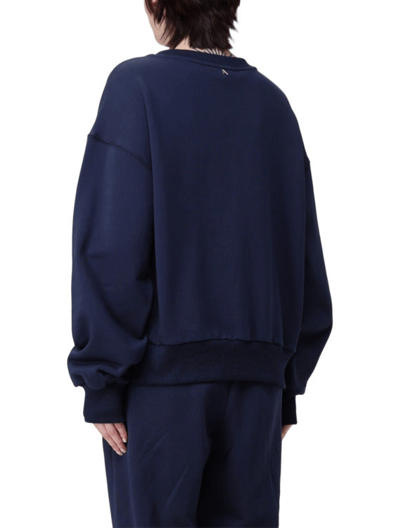 Twinset Actitude Deep Blue Crew Neck Sweatshirt for Women