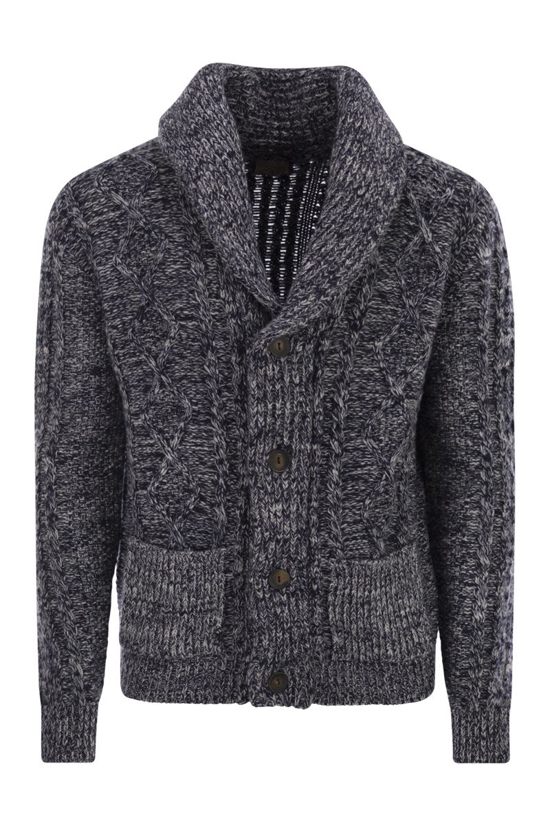 RAKKI Men's Cardigan with Scarf Neckline