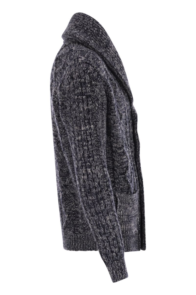 RAKKI Men's Cardigan with Scarf Neckline