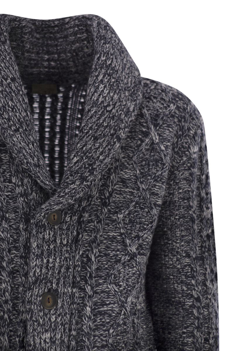 RAKKI Men's Cardigan with Scarf Neckline