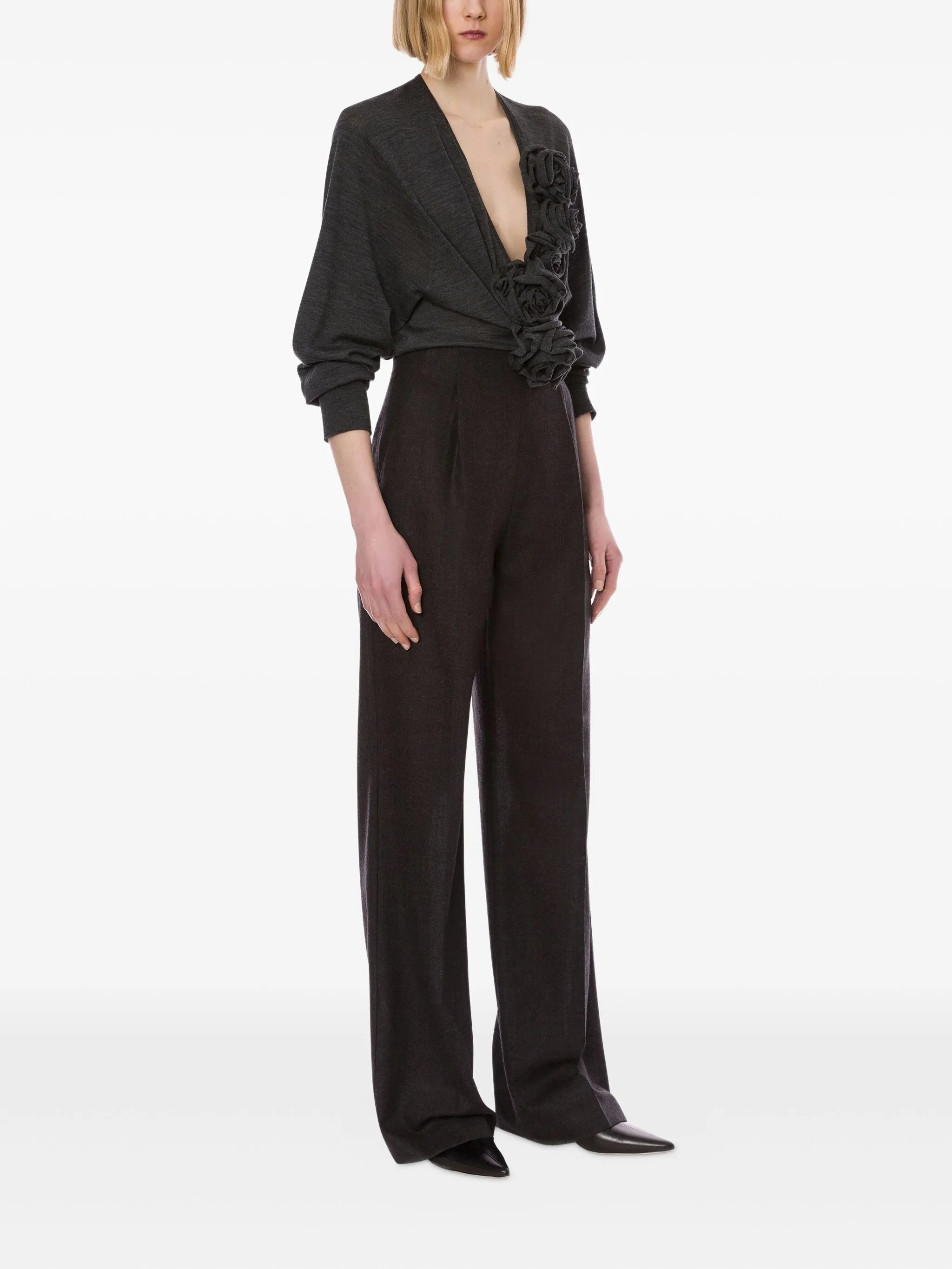 ALBERTA FERRETI Wide Leg Wool Pants for Women - FW25 Collection