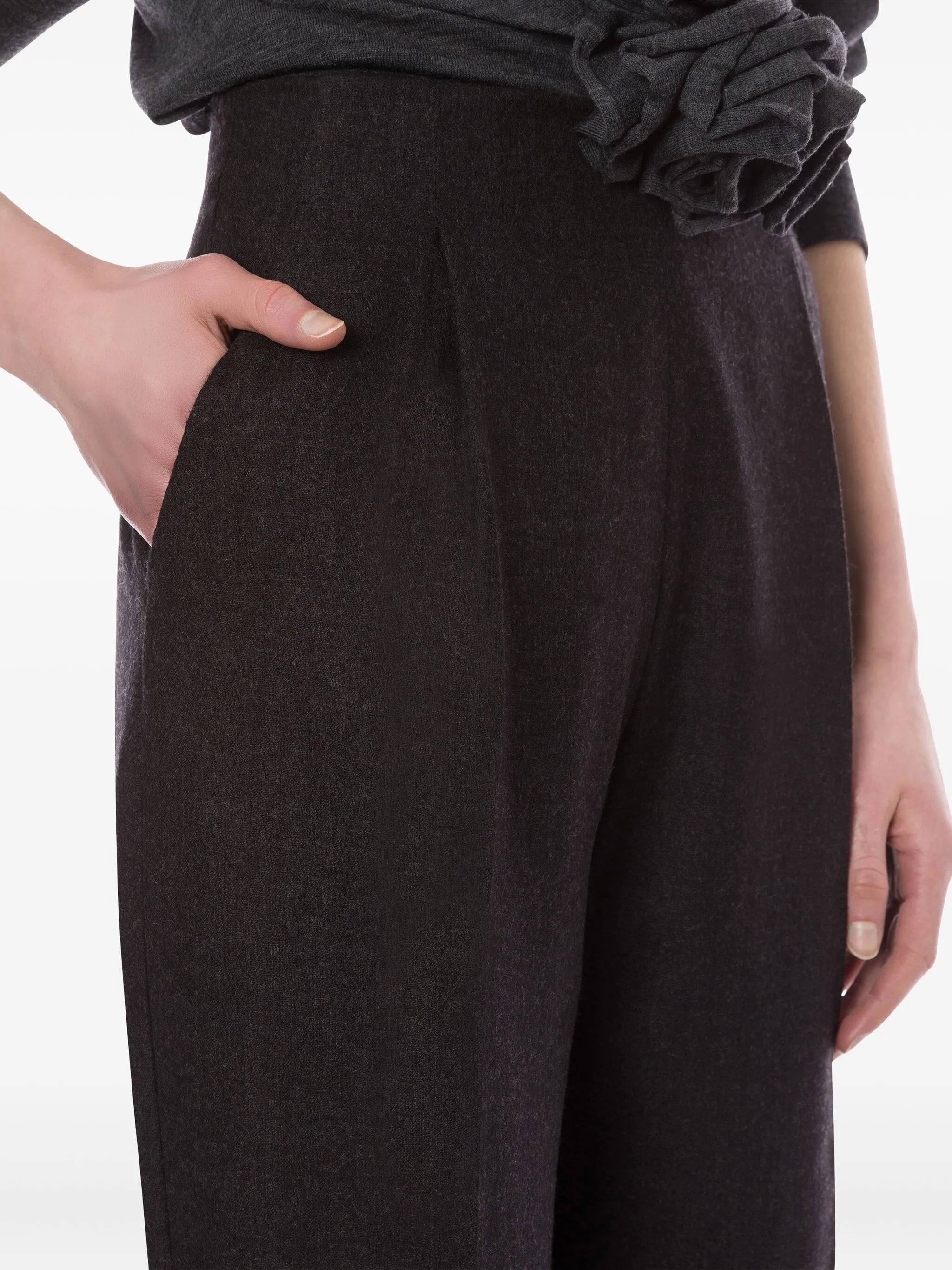 ALBERTA FERRETI Wide Leg Wool Pants for Women - FW25 Collection