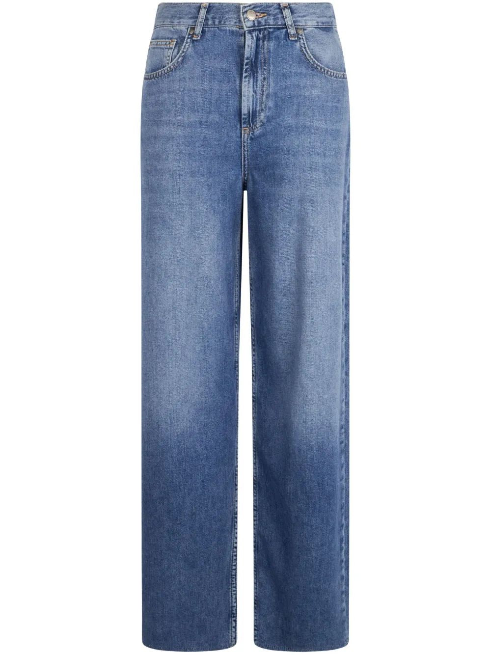 LIU JO Women's Straight Denim Jeans with Logo Pocket