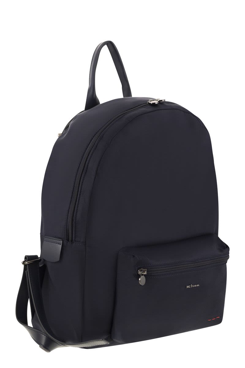 KITON Technical Fabric Backpack with Logo - W 33 X H 40 X D 12.5 CM