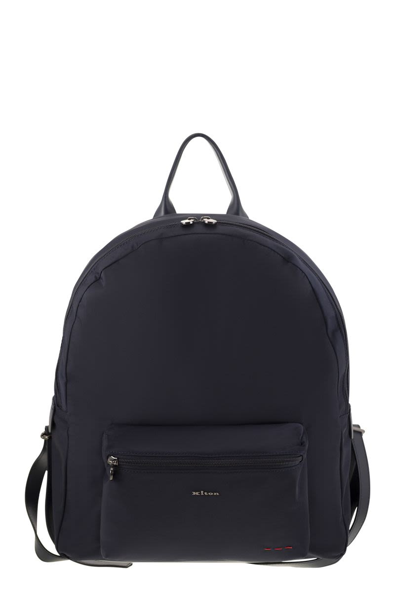 KITON Technical Fabric Backpack with Logo - W 33 X H 40 X D 12.5 CM