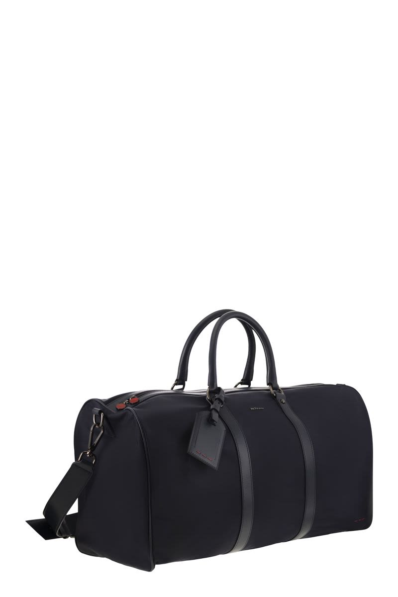 KITON Elegant Duffle Handbag with Leather Inserts - 53 x 28 x 24.5 cm