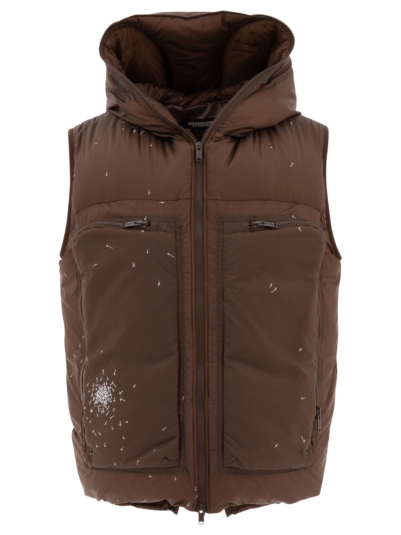UNDERCOVER Padded Vest Jacket with Unique Cross Print