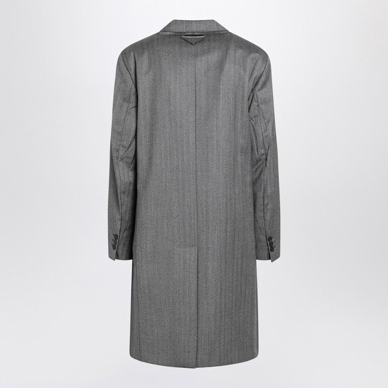 PRADA Single-Breasted Wool Jacket for Men