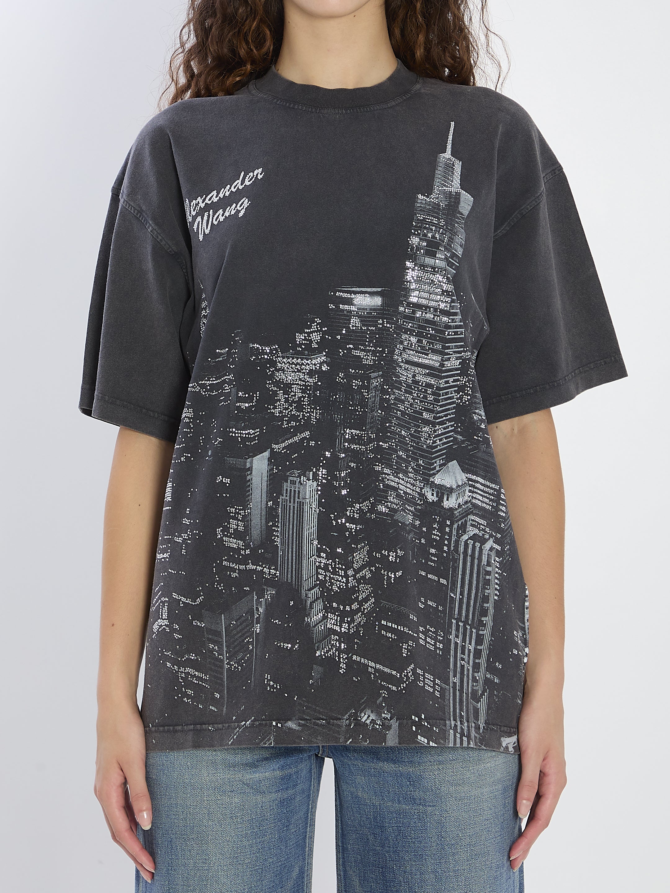 ALEXANDER WANG Classic T-Shirt with Rhinestones - XS