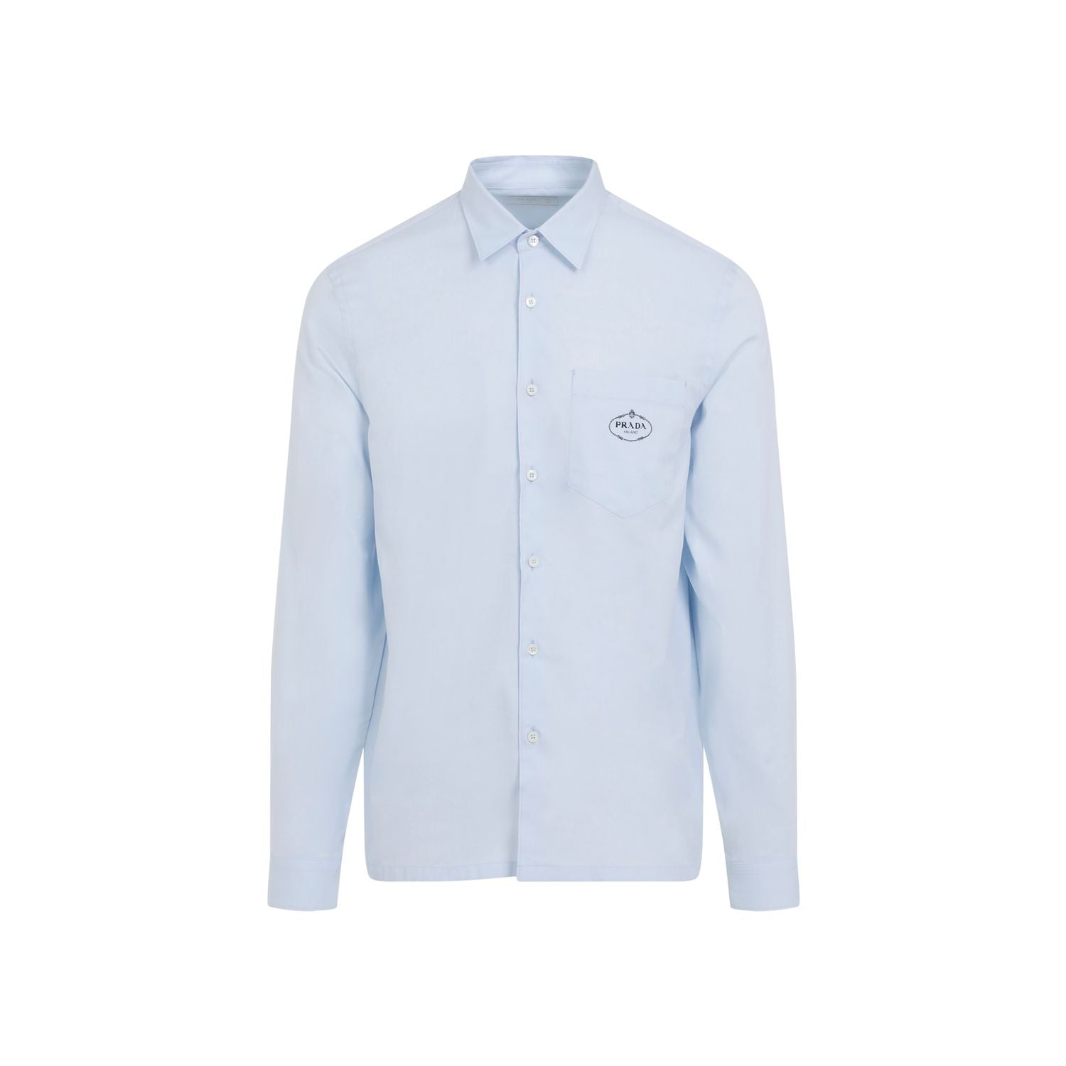 PRADA Cotton Oxford Shirt with Front Pocket - Mini Fit