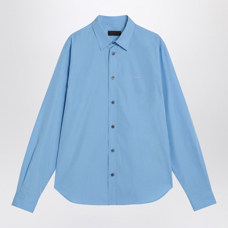 PRADA Light Blue Cotton Shirt for Men