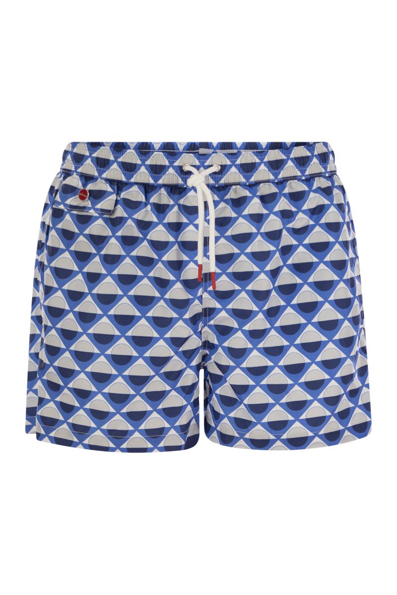 KITON Geometric Patterned Beach Boxers for Men