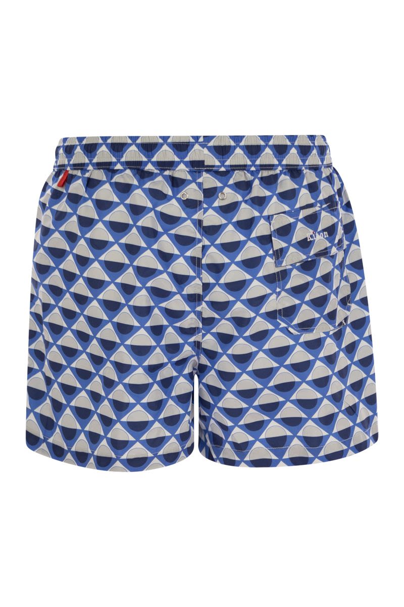 KITON Geometric Patterned Beach Boxers for Men