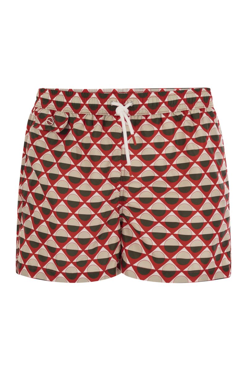 KITON Geometric Patterned Beach Boxers