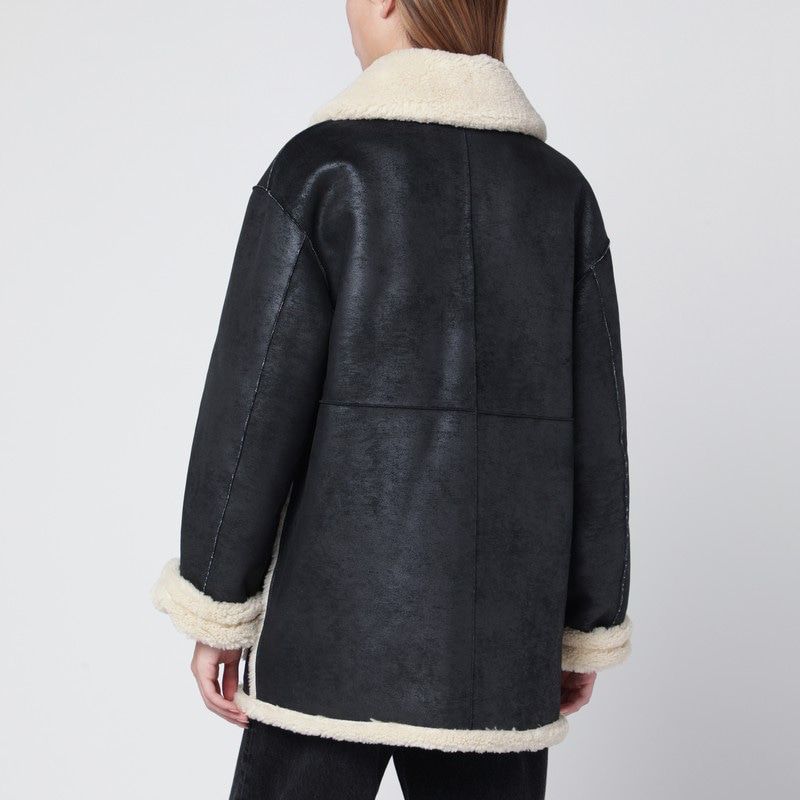 DUNST Faux-Leather Shearling-Effect Jacket
