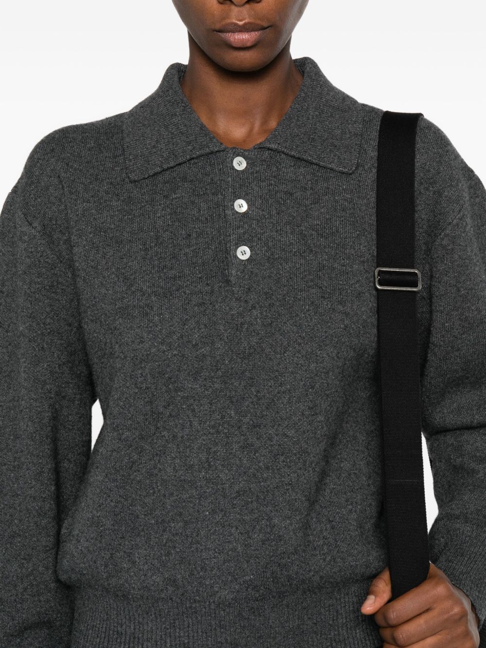 DUNST Wool Blend Polo Sweater for Women