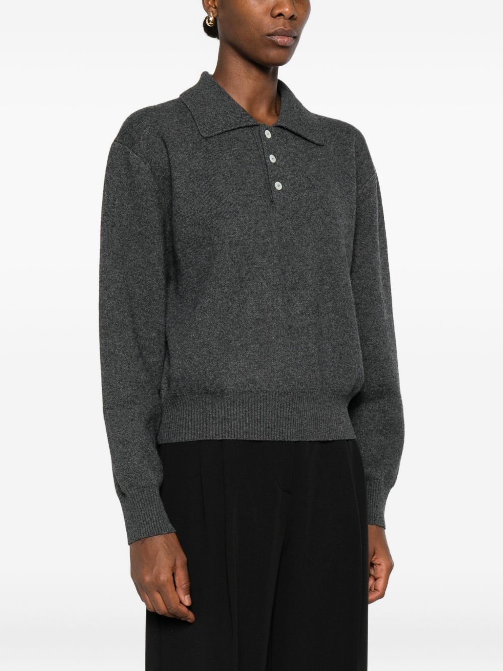 DUNST Wool Blend Polo Sweater for Women