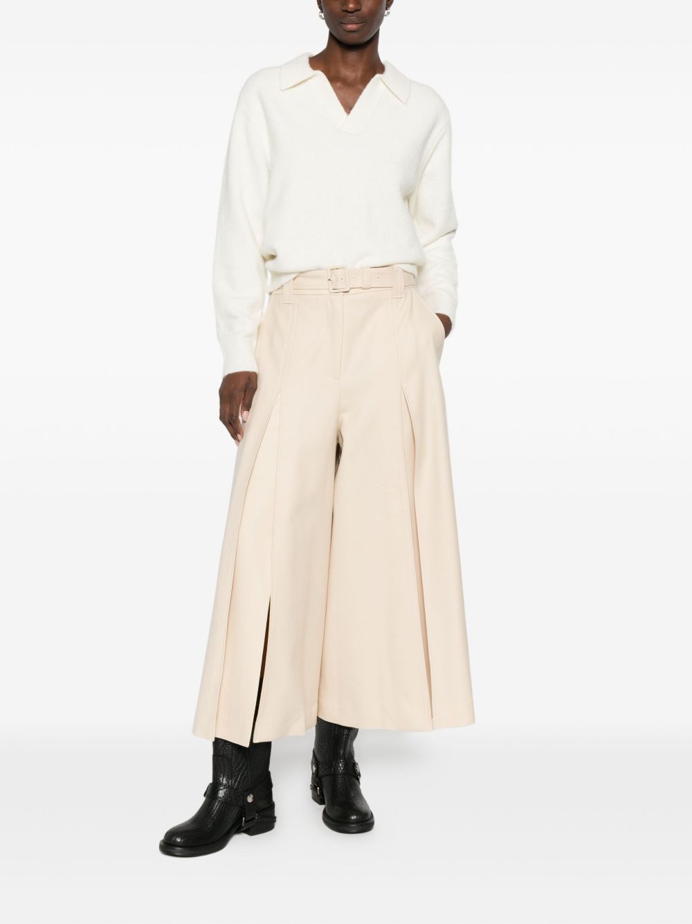 DUNST Wool Blend Polo Sweater - V-Neck, Long Sleeves