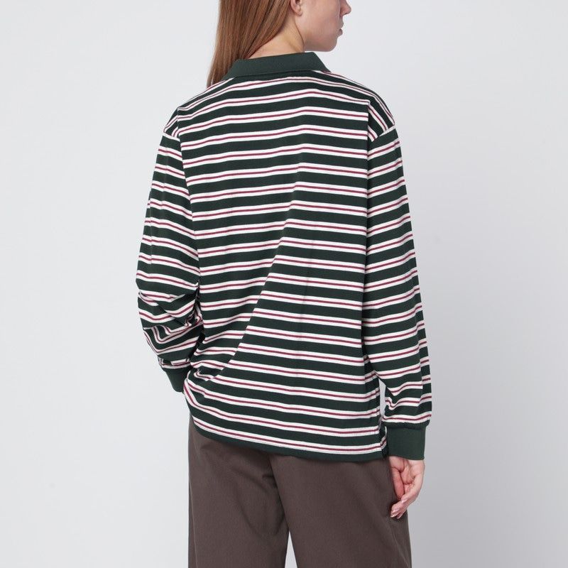 DUNST Striped Long Sleeve Cotton Polo Shirt for Women