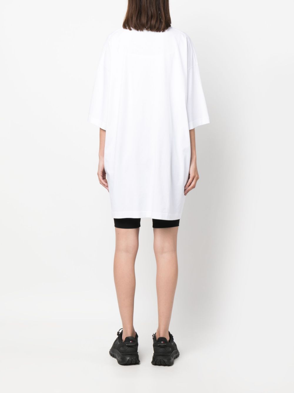 VETEMENTS Oversized Logo Cotton T-Shirt for Women - Thigh Length