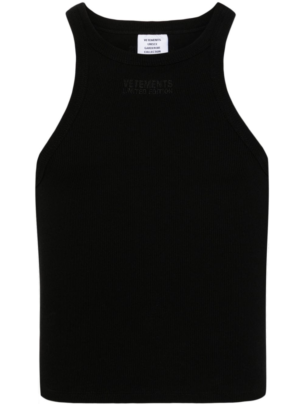 VETEMENTS Unisex Logo Cotton Tank Top - Standard Men's Sizing