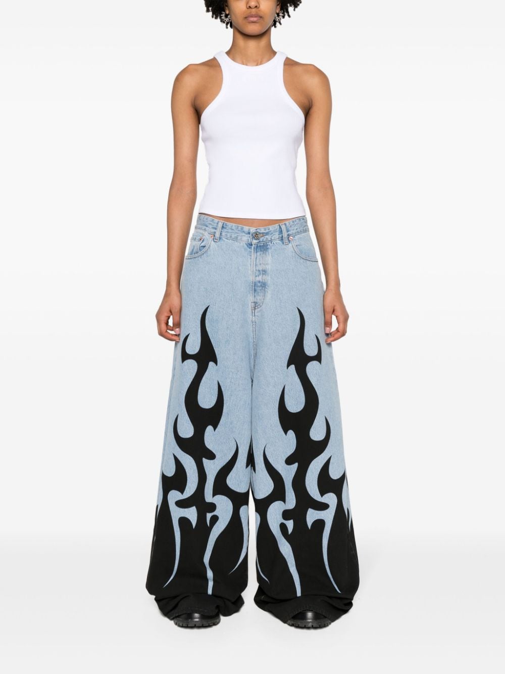 VETEMENTS Cropped Logo Cotton Tank Top