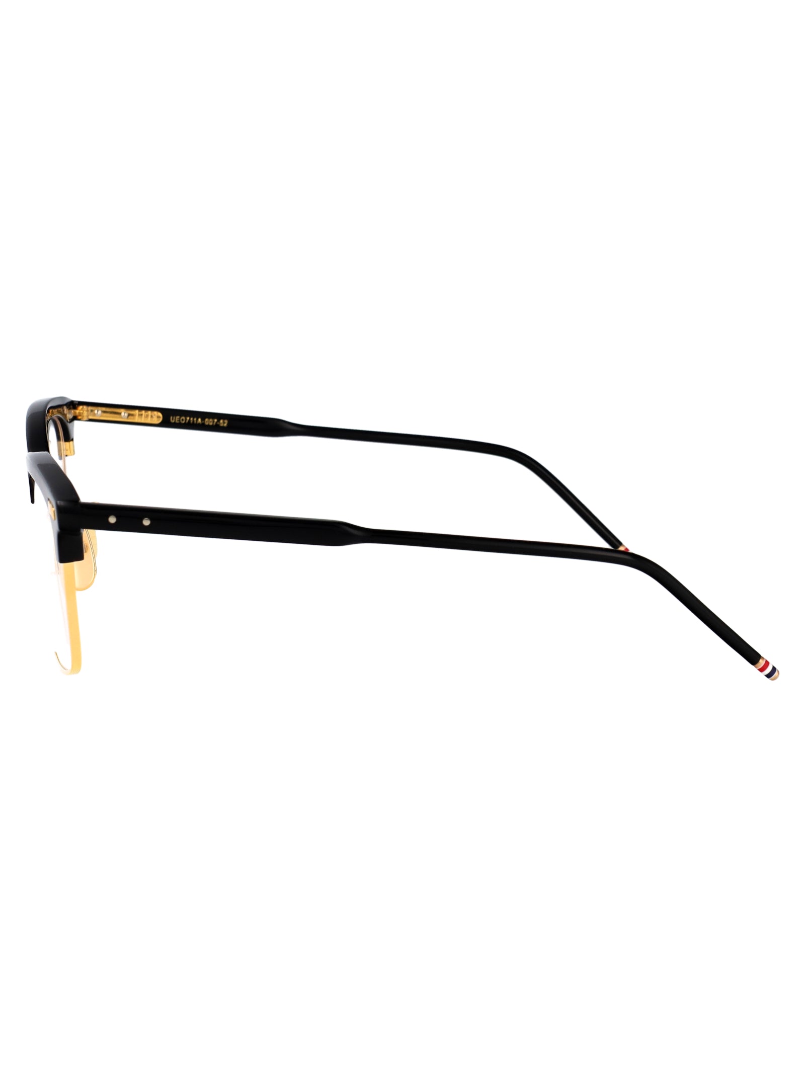THOM BROWNE Shiny Acetate and Titanium Optical Glasses with 18K Gold Detail