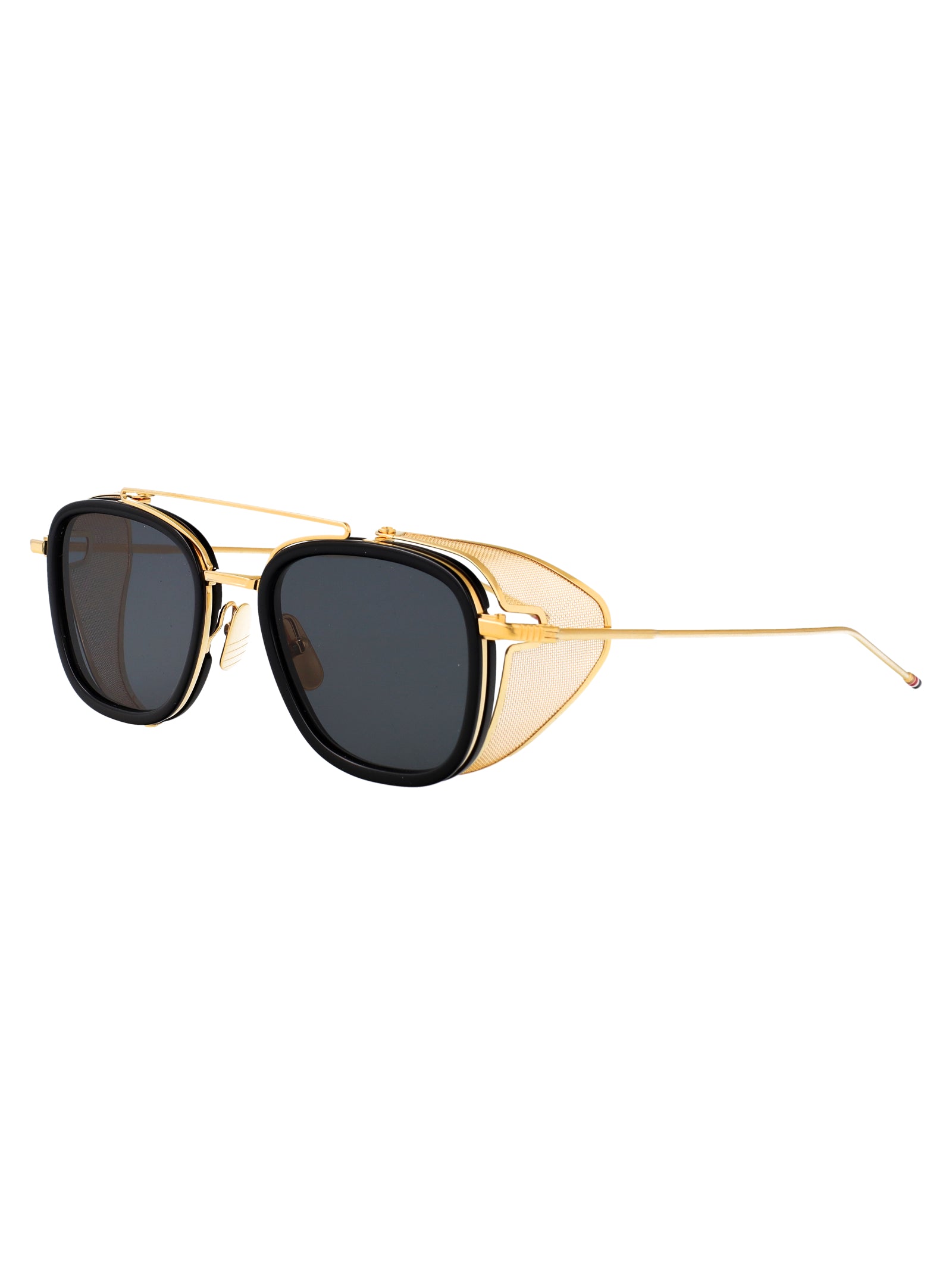 THOM BROWNE Unisex 18K Gold Titanium Sunglasses