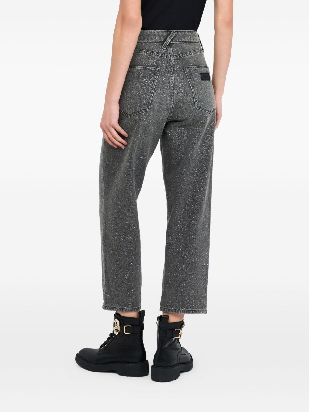 LIU JO Washed Mid-Waist Straight Leg Jeans