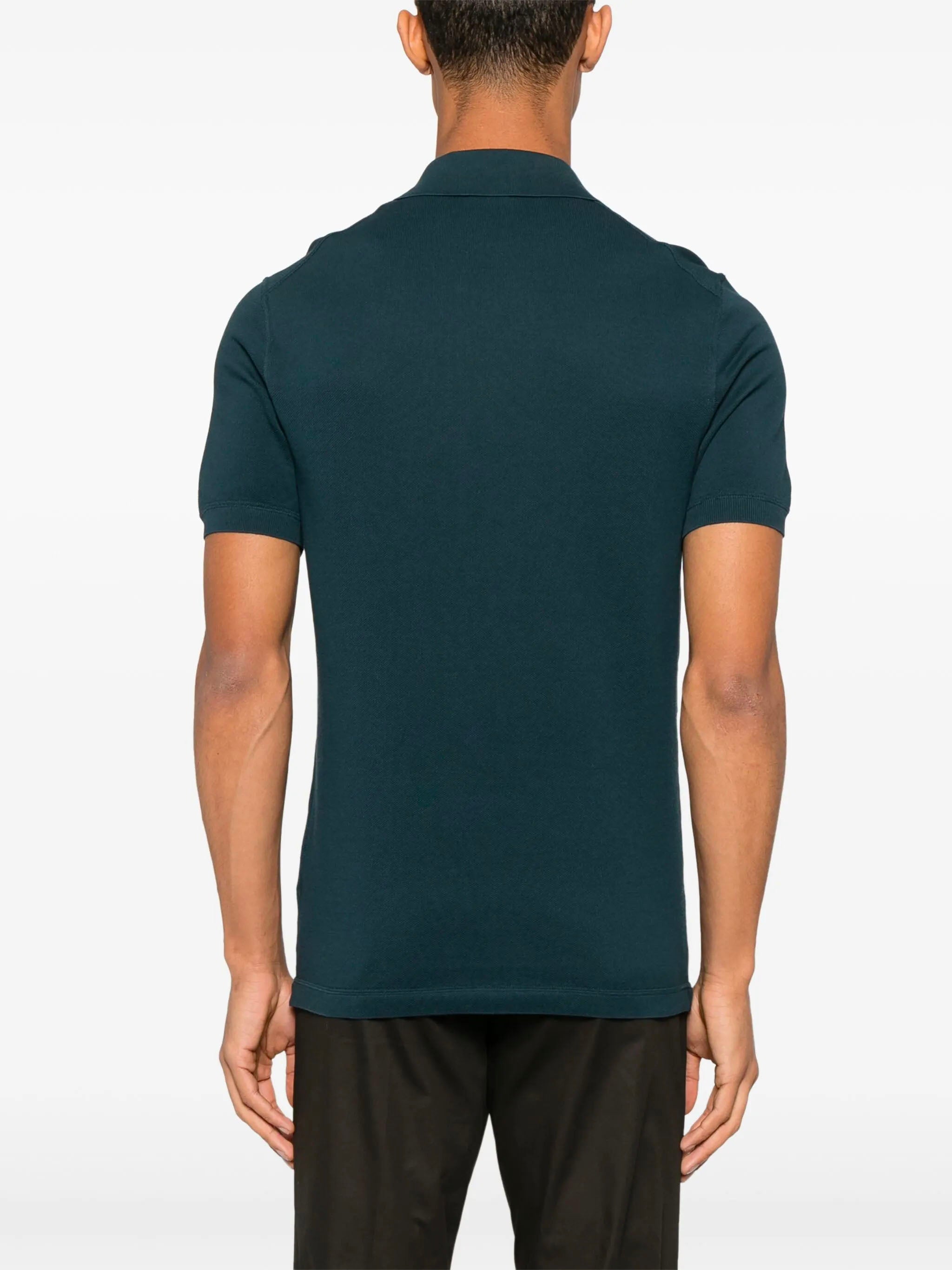 ZEGNA Men's Cotton Polo Shirt with Chest Stripe - Size 48