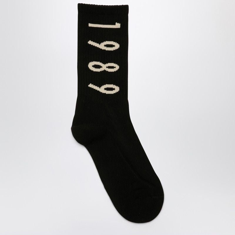 1989 STUDIO Ribbed Cotton Socks with Contrast Logo - Men’s Fashion Accessory