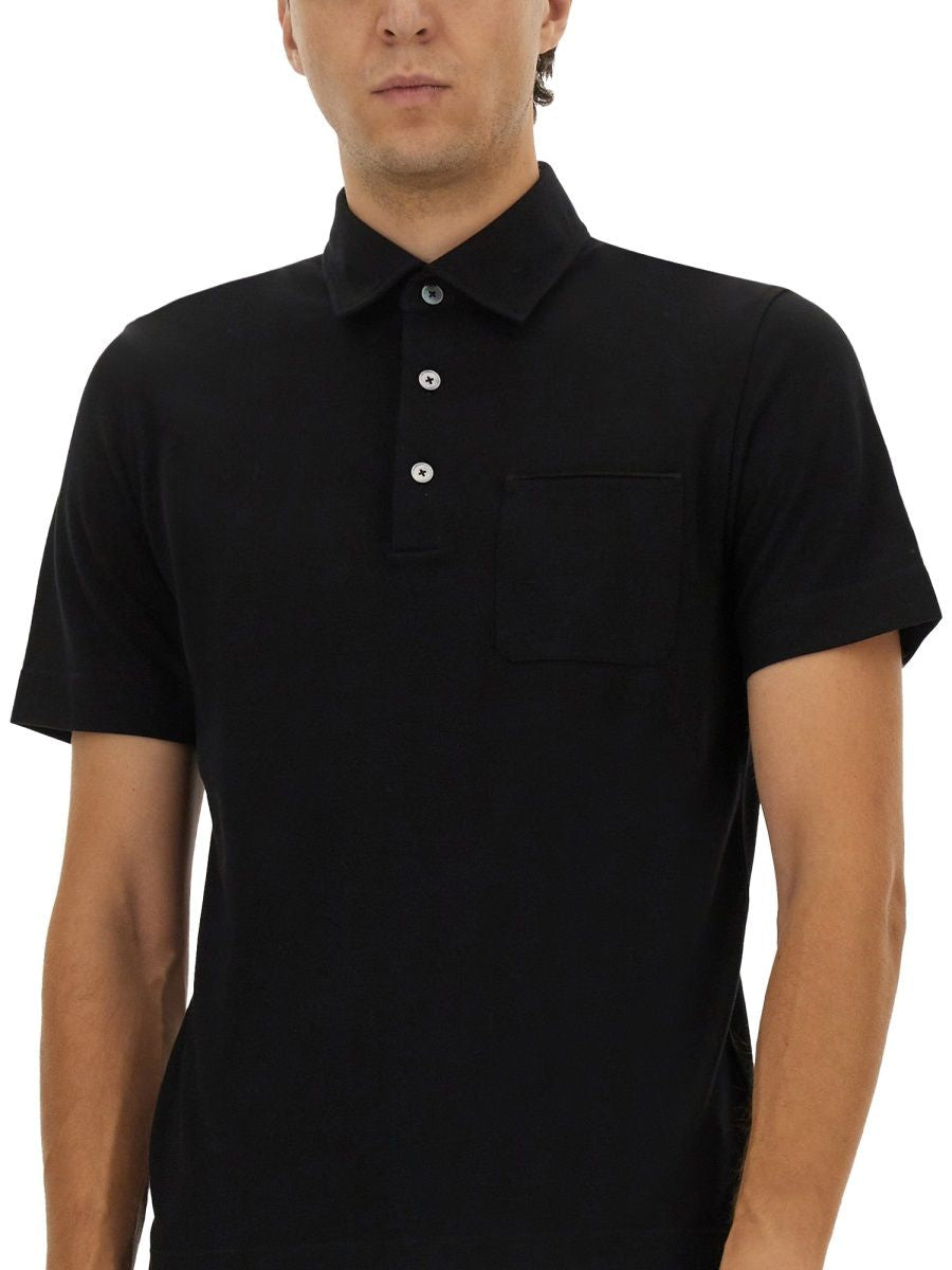 ZEGNA Cotton Polo Shirt with Pocket - Size 48