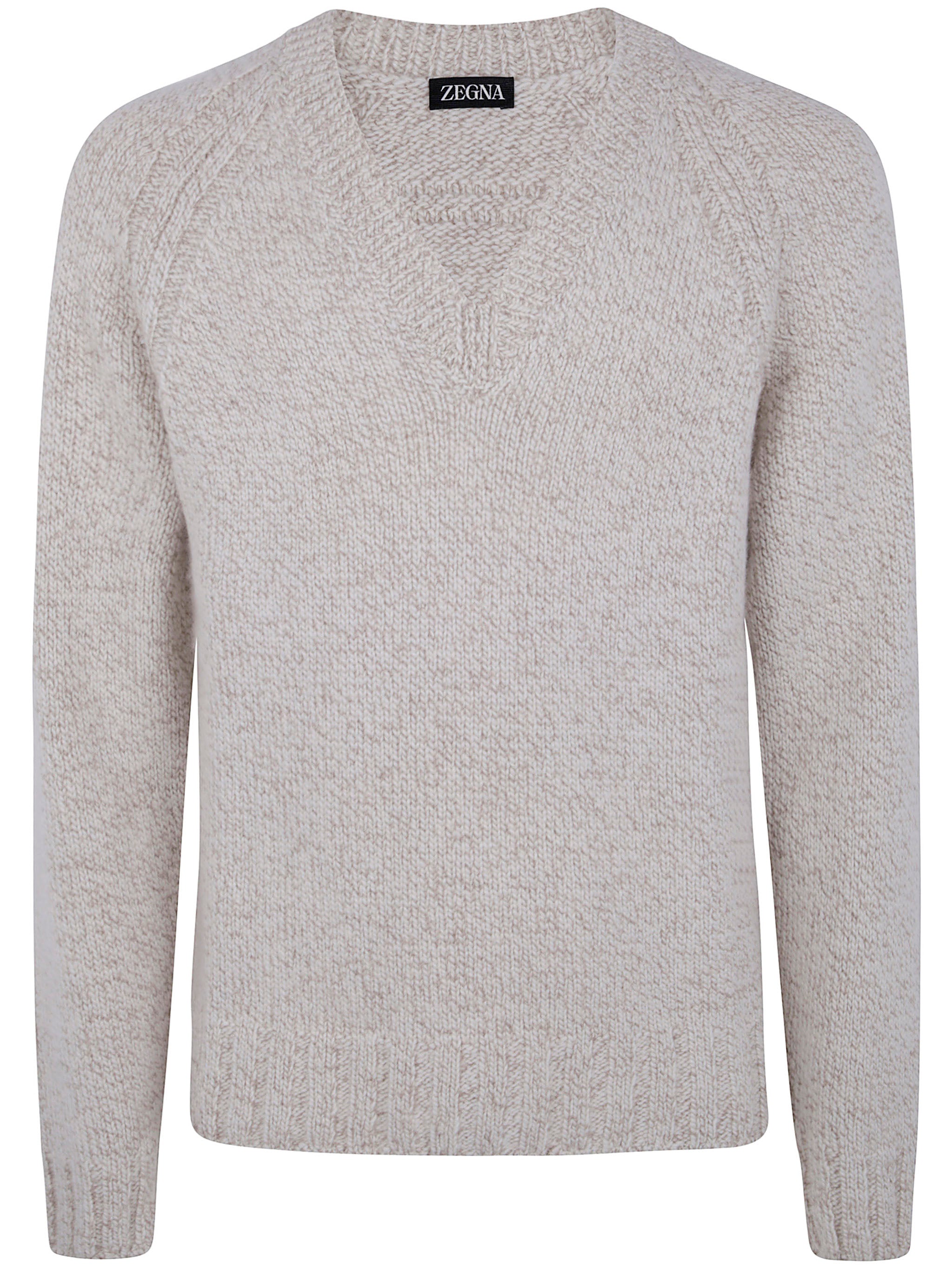 ZEGNA V-Neck Cashmere Blend Sweater for Men