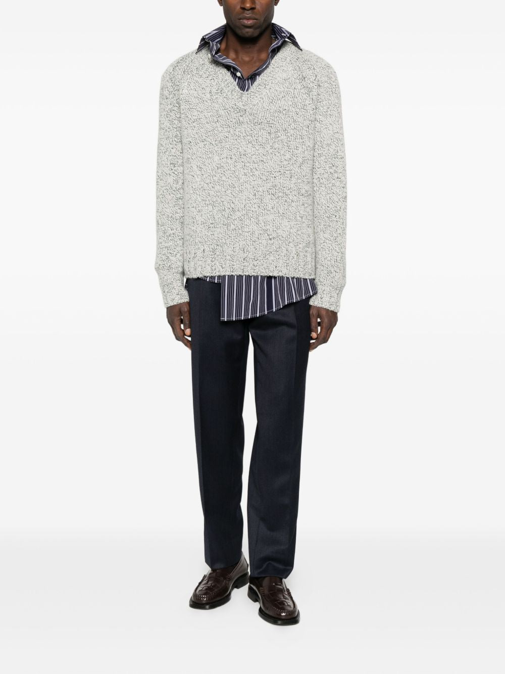 ZEGNA Men's V-Neck Cashmere Wool Jumper Size 48