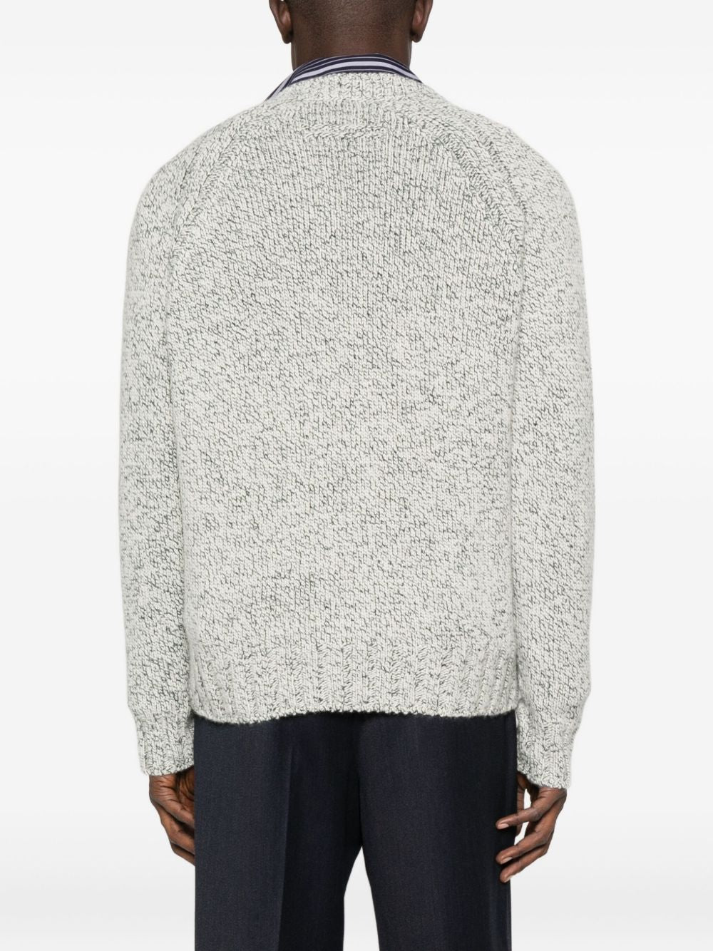 ZEGNA Men's V-Neck Cashmere Wool Jumper Size 48