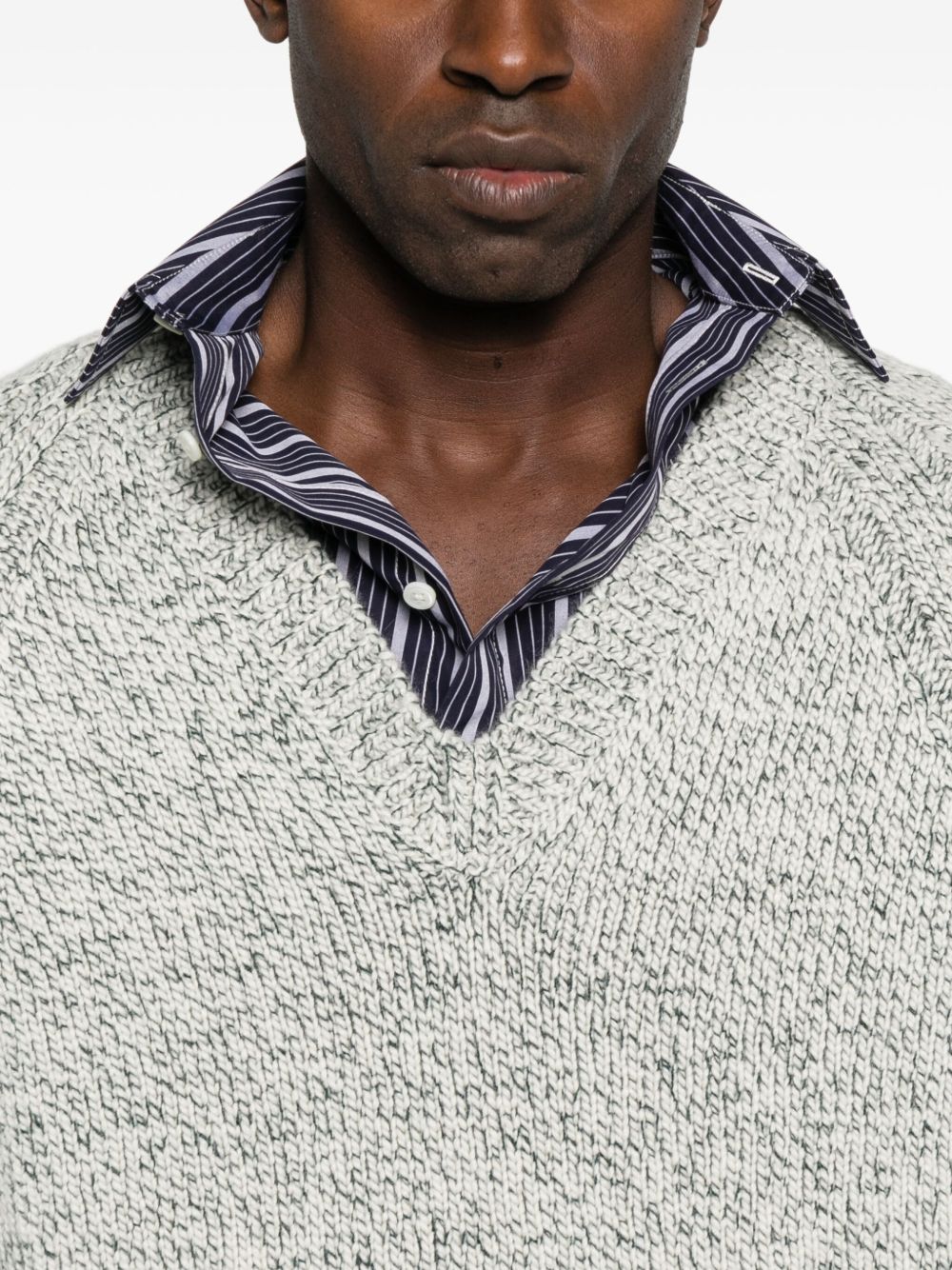 ZEGNA Men's V-Neck Cashmere Wool Jumper Size 48