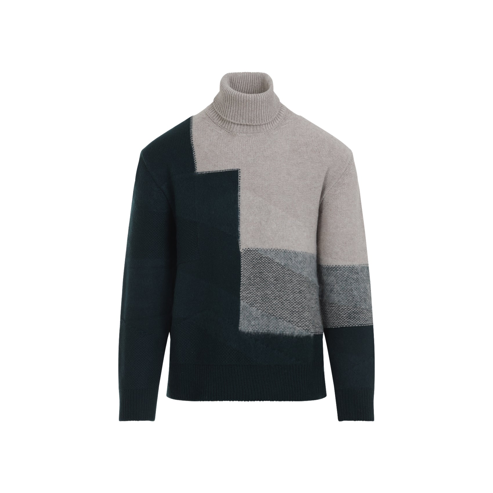 ZEGNA Cashmere Intarsia Turtleneck Sweater for Men
