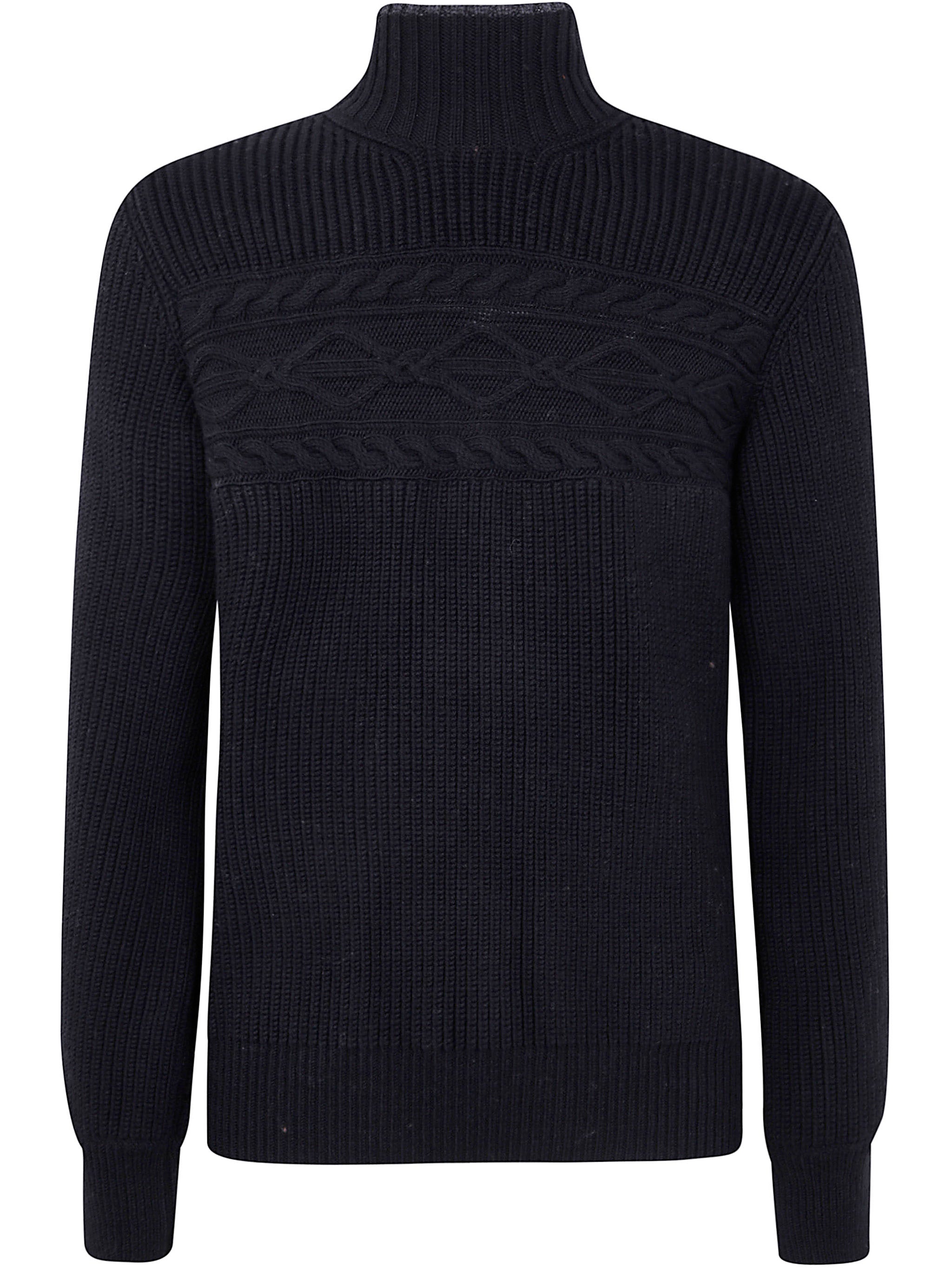 ZEGNA Pure Wool Pearl Stitch High Neck Sweater