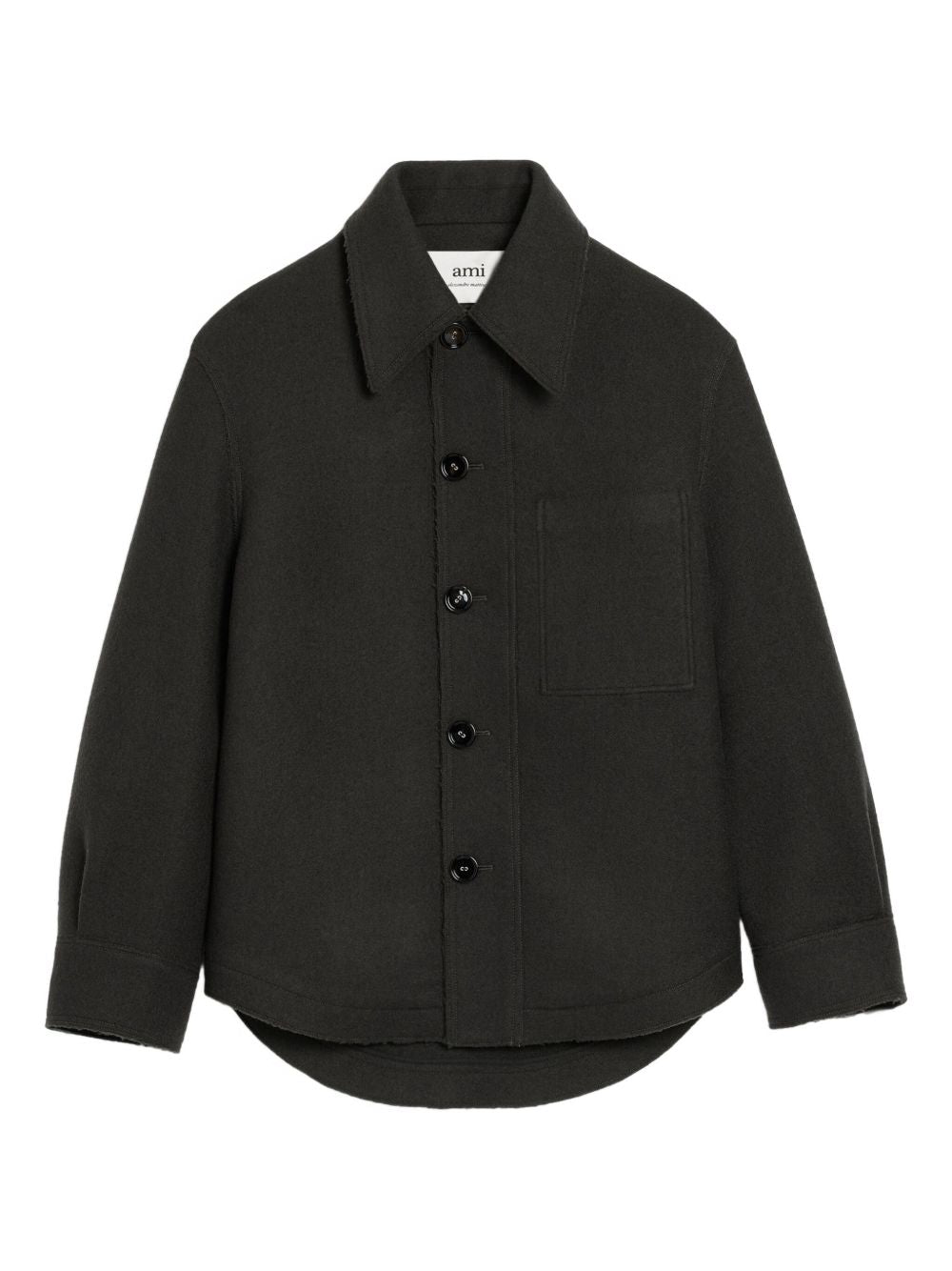 AMI PARIS Classic Wool Jacket with Button Fastening for Men