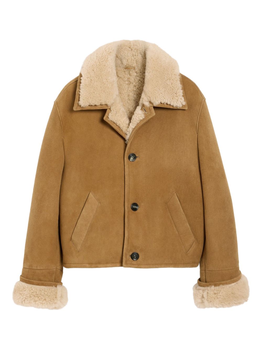 AMI PARIS Mini Cropped Shearling Jacket