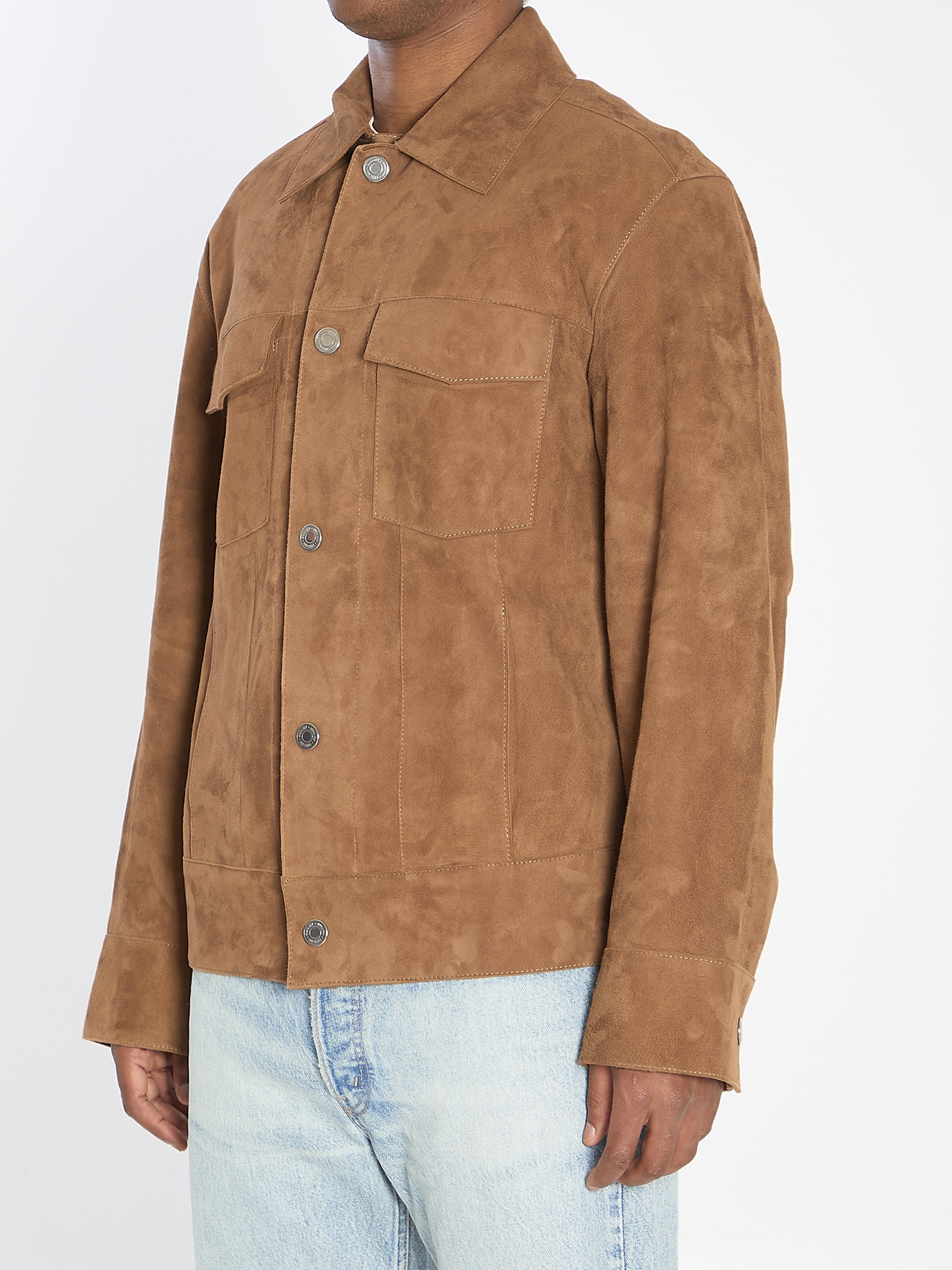 AMI PARIS Men's Suede Jacket - Regular Fit