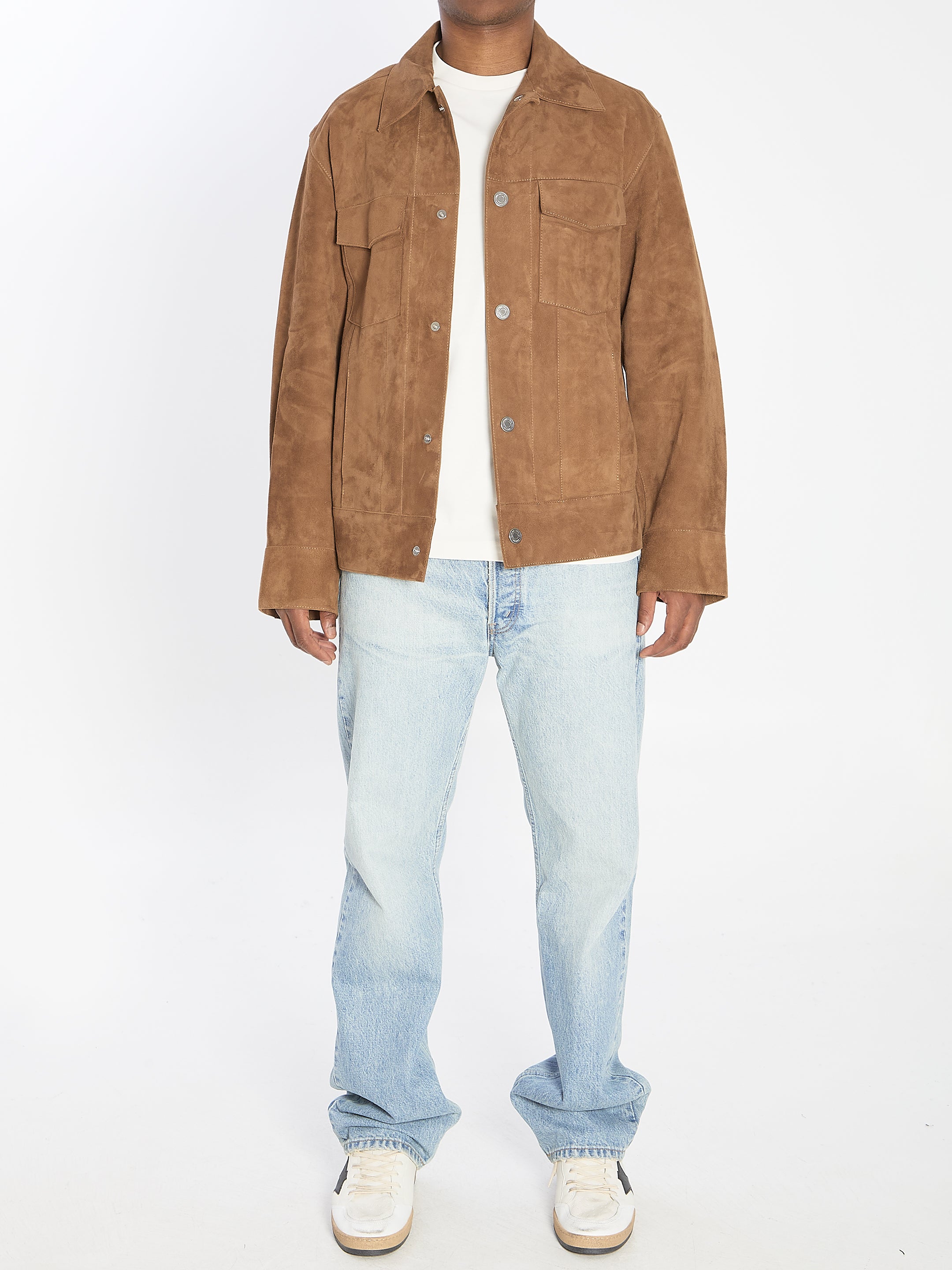 AMI PARIS Men's Suede Jacket - Regular Fit