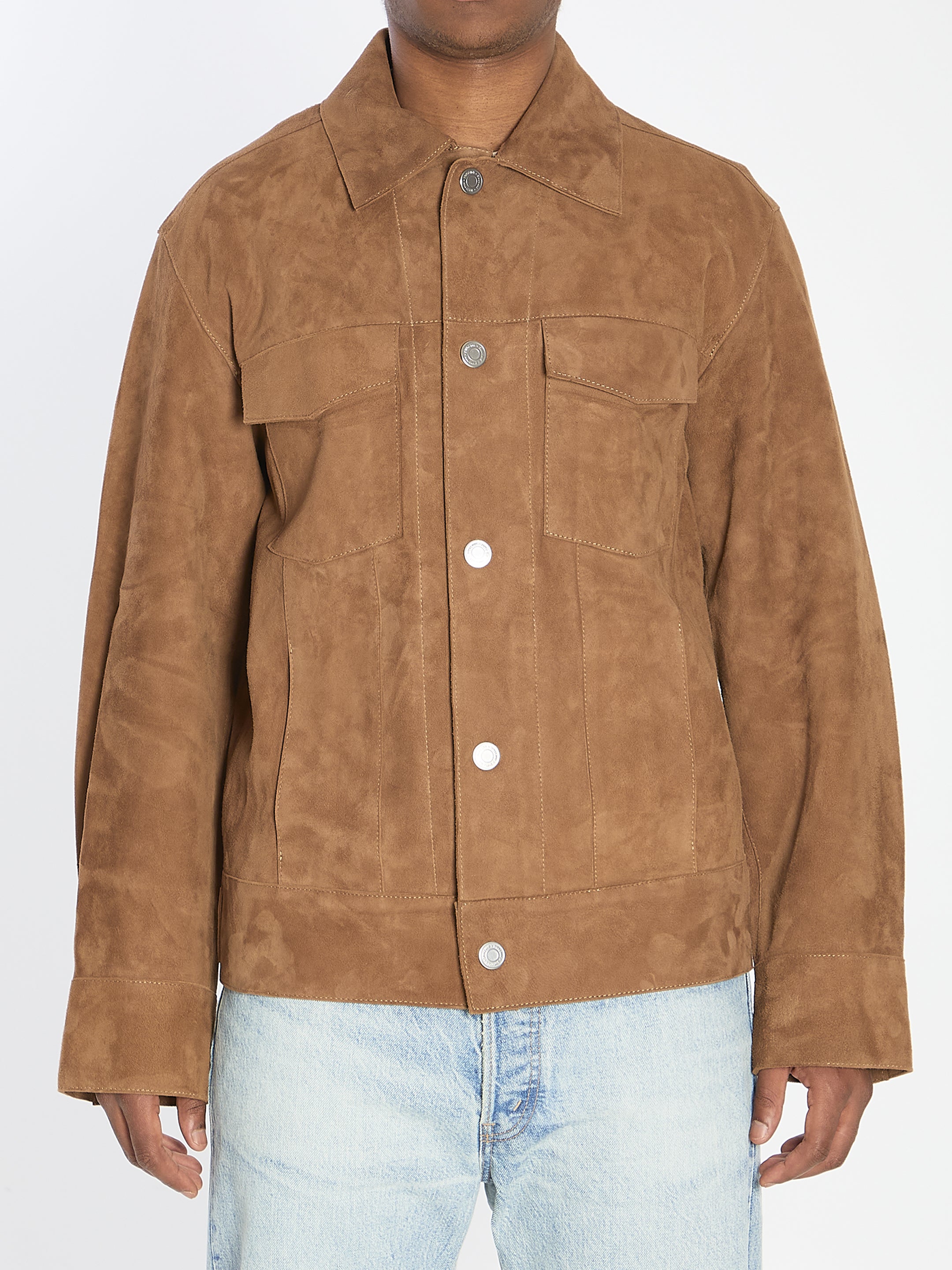 AMI PARIS Men's Suede Jacket - Regular Fit