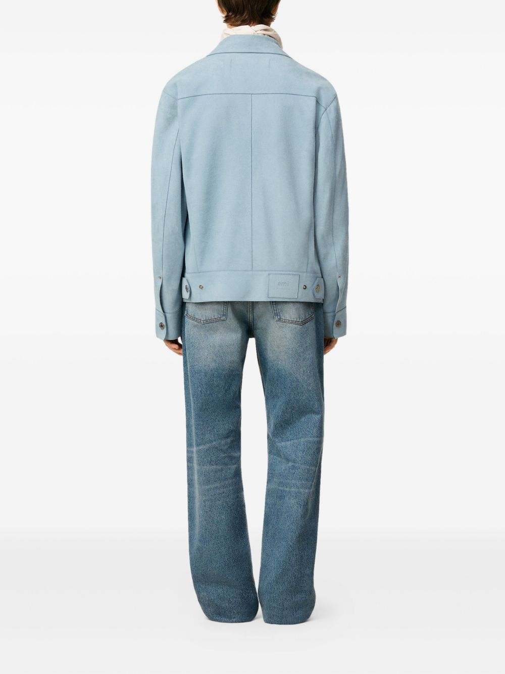 AMI PARIS Clear Blue Press-Stud Fastening Jacket